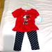 Disney Matching Sets | Children Minnie Mouse Set. Size 24 Months. Red. | Color: Black/Red | Size: 18-24mb