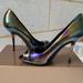 Gucci Shoes | Gucci Oxidized Patent High Heel Pumps, 37.5 | Color: Black/Purple | Size: 7.5