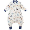 Maeau Baby Sleeping Bag With Legs Cotton Wearable Blankets Toddler Fall Winter Baby Romper With Panda Patterns