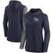 Women's Nike Navy/Heathered Charcoal Tennessee Titans Chevron Hoodie Performance Long Sleeve T-Shirt