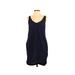 Old Navy Casual Dress - Shift V Neck Sleeveless: Blue Solid Dresses - Women's Size Small