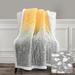 Lush Decor Glitter Ombre Metallic Print Sherpa Throw Blanket