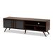 Naoki Modern and Contemporary Two-Tone Grey and Walnut Finished Wood 2-Door TV Stand - 18.5"H x 59.1"W x 15.7"D