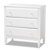 Naomi Classic and Transitional White Finished Wood 3-Drawer Bedroom Chest