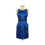 BCX dress Cocktail Dress - Sheath Scoop Neck Sleeveless: Blue Solid Dresses - Women's Size 7