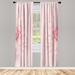 East Urban Home Microfiber Floral Semi-Sheer Rod Pocket Curtain Panels Microfiber in Pink | 95 H in | Wayfair 848BBB20B55342FD9F8DC89FF8ABF85E