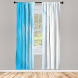 East Urban Home Microfiber Floral Semi-Sheer Rod Pocket Curtain Panels Microfiber in Blue/Green/White | 95 H in | Wayfair