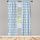 East Urban Home Microfiber Floral Semi-Sheer Rod Pocket Curtain Panels Microfiber in Blue/Green/White | 95 H in | Wayfair