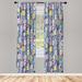 East Urban Home Microfiber Floral Semi-Sheer Rod Pocket Curtain Panels Microfiber in Blue/Green/White | 63 H in | Wayfair