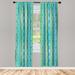 East Urban Home Microfiber Floral Semi-Sheer Rod Pocket Curtain Panels Microfiber in Blue/Green/White | 95 H in | Wayfair