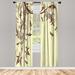 East Urban Home Microfiber Floral Semi-Sheer Rod Pocket Curtain Panels Microfiber in Brown | 84 H in | Wayfair C98D1C2C9E4949C4BCB07E7A967F0657