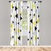 East Urban Home Microfiber Floral Semi-Sheer Rod Pocket Curtain Panels Microfiber in Black/Yellow | 63 H in | Wayfair