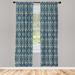 East Urban Home Microfiber Floral Semi-Sheer Rod Pocket Curtain Panels Microfiber in Blue/Green/White | 84 H in | Wayfair