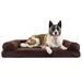 FurHaven Quilted Orthopedic Bolster Sofa Pet Bed Memory Foam/Metal in Brown | 8 H x 40 W x 32 D in | Wayfair 65501011