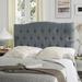 Ophelia & Co. Nicastro Panel Headboard Upholstered/Polyester/Linen in Blue/Black | 54.1 H x 56 W x 5.3 D in | Wayfair
