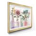 Gracie Oaks Vintage Bottle Collection - Picture Frame Painting Print on Paper in Blue/Green/Pink | 30.5 H x 42.5 W x 1.5 D in | Wayfair