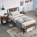 17 Stories Chiadi Platform 3 Piece Bedroom Set Wood/Metal in Black, Size Twin | Wayfair AAD19D5941F948328452304BCD7C7324