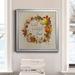 The Holiday Aisle® Pumpkin in Fall Wreath - Picture Frame Painting on Canvas Canvas, in Black/Blue/Green | 30.5 H x 30.5 W x 1.5 D in | Wayfair