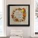 The Holiday Aisle® Pumpkin in Fall Wreath - Picture Frame Painting on Canvas Canvas, in Black/Blue/Green | 30.5 H x 30.5 W x 1.5 D in | Wayfair