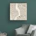 17 Stories Neutral New York Map by Laura Marshall - Wrapped Canvas Graphic Art Canvas in Brown/Gray/White | 14 H x 14 W x 2 D in | Wayfair