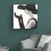 House of Hampton® Haute Chapeau II by Marco Fabiano - Wrapped Canvas Painting Canvas in Black/Gray/White | 14 H x 14 W x 2 D in | Wayfair