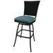 Red Barrel Studio® Outdoor Extra Tall 34" Armless Patio Bar Stool Erin - Aqua Linen - Brown in Blue/Brown | 52 H x 21 W x 20 D in | Wayfair