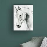 Gracie Oaks Horse Whisper I by Grace Popp - Wrapped Canvas Painting Canvas in Gray/White | 24 H x 18 W x 2 D in | Wayfair
