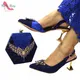 Ensemble de chaussures et de sacs italiens pour femmes nouveau Design couleur bleu Royal