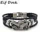 Epostal S6-Bracelet en Cuir Vintage pour Homme Multicouche Tressé Chaîne Bijoux Punk Moto