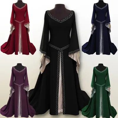 Robe de princesse de palais médiéval pour adultes robe de soirée cosplay vintage robe à queue