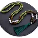 Collier en perles de Jade du sud 8mm jaune oeil de tigre Howlite chapelet de Yoga 108 bijoux