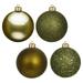 Vickerman 354179 - 12" Olive Matte Shiny Sequin Glitter Ball Christmas Tree Ornament (4 pack) (N593014DA)