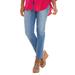 K Jordan Mid-Rise Straight-Leg Jean (Size 24W) Light Vintage Wash, Cotton,Polyester,Elastine