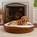 Happy Hounds Scout Deluxe Latte Round Dog Bed