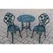 Camellia Cast Aluminum Verdi Green 3-piece Bistro Set with Table and 2 Chairs