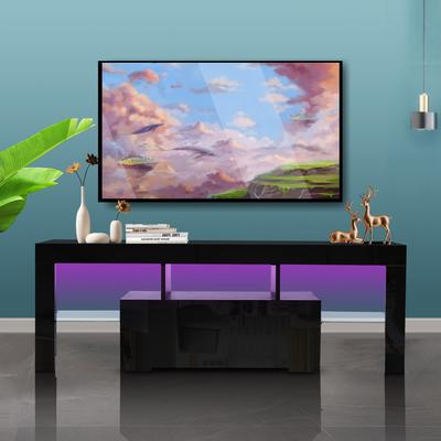 Morden TV Stand With LED Lights And Drawer