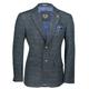 Men’s Tweed Blazer Retro 1920s Style Tailored Fit Smart Suit Jacket [AMZCH-BLZ-DRACO-2-BLUE-50]