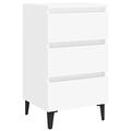 Susany Bed Cabinet Bedside Cabinet Nightstand Bedside Tables Bed Side Table 3 Drawer Bedside Cabinet with Metal Legs White 40x35x69 cm