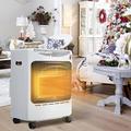 BTGGG Portable Gas Heater 46cm Small Mini Gas Heater Indoor 4.2kw Infrared Heater Electric Ignition Mode with wheels comes with Free Hose and Regulator, White