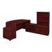 "Legacy 71"" Hi-Low Bow Front L-Desk with Open Hutch and Single Mobile Pedestal- Mahogany - Regency LLDLCBFMPH7135MH"