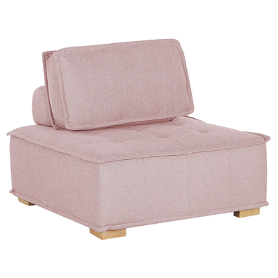 Modulsofa Rosa Polyester / Gummibaumholz Sesselmodul für Wohnzimmer Minimalistisch Elegant