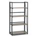 4-Tier Folding Bookshelf No-Assembly Industrial Bookcase Display Shelves - 23.5" x 12" x 46" (L x W x H)