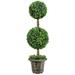 36 Inch Artificial Double Ball Tree Indoor and Outdoor UV Protection - 10" x 10" x 36" (L x W x H)