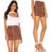 Free People Skirts | Free People Leopard Print Mini High Waisted Skirt | Color: Black/Orange | Size: 28