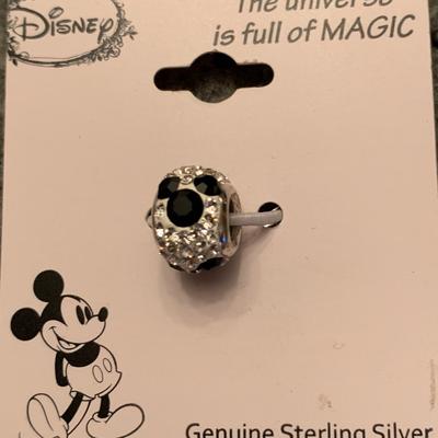 Disney Jewelry | Disney Mickey Mouse Sterling Silver Charm | Color: Black/Silver | Size: Os