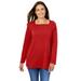 Plus Size Women's Perfect Long-Sleeve Square-Neck Tee by Woman Within in Classic Red (Size 22/24) Shirt