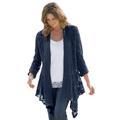 Plus Size Women's Open Front Pointelle Cardigan by Woman Within in Navy (Size 2X) Sweater
