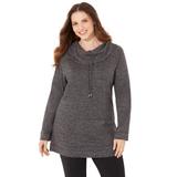 Plus Size Women's Impossibly Soft Cowlneck Top by Catherines in Grey (Size 0X)