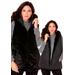 Plus Size Women's Reversible Faux Fur Vest by Roaman's in Black (Size 30 W)