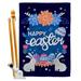 Angeleno Heritage Happy Easter Bunny House 2-Sided Polyester 40 x 28 in. Flag Set in Black/Blue/Orange | 40 H x 28 W in | Wayfair